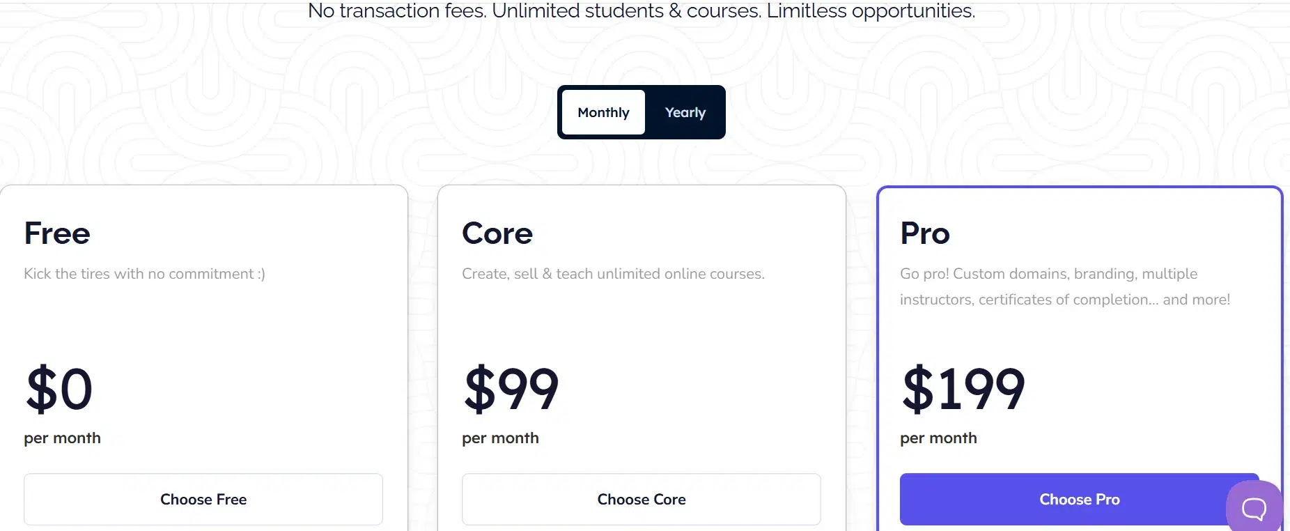 Ruzuku Pricing Plans