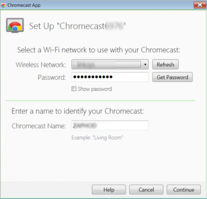google chromecast setup cant type into fields