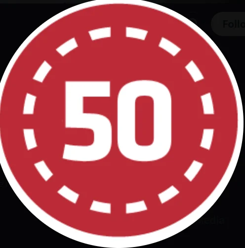 50onred logo