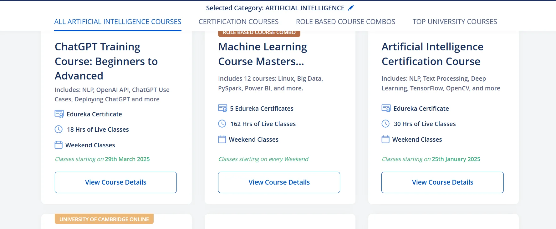 Edureka Pricing Plans