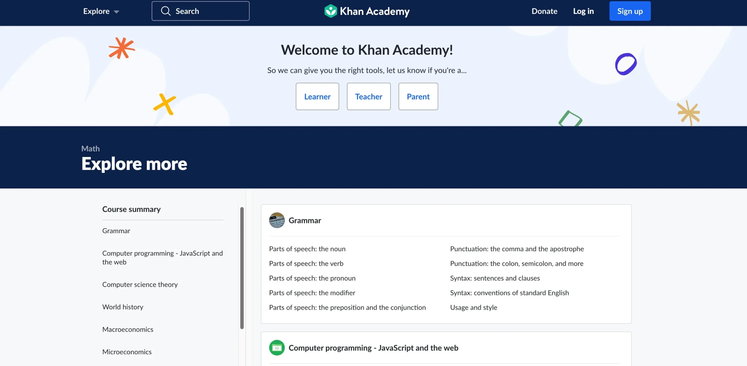 Khan Academy - Courses