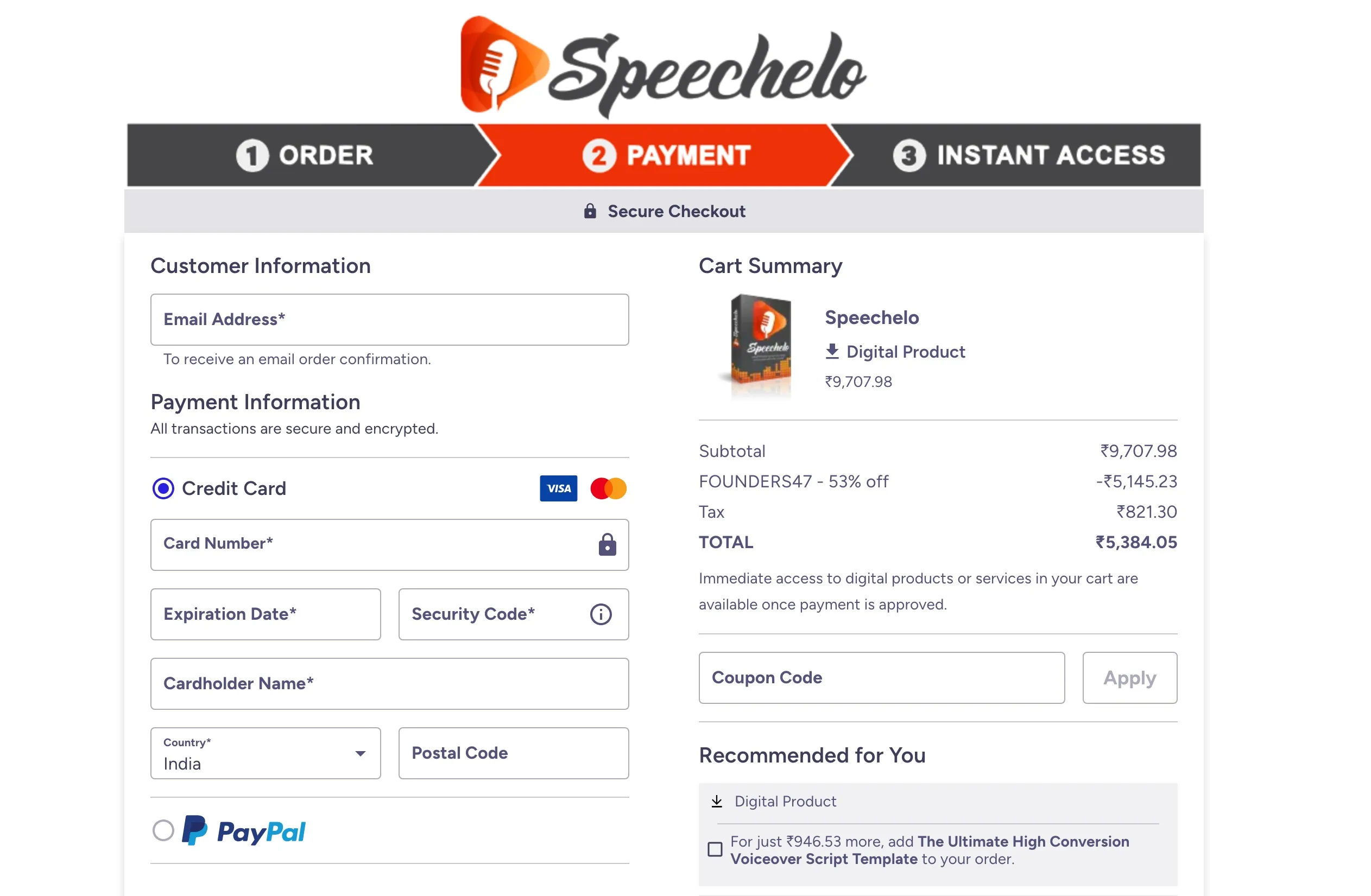 Speechelo - Enter the Coupon Code