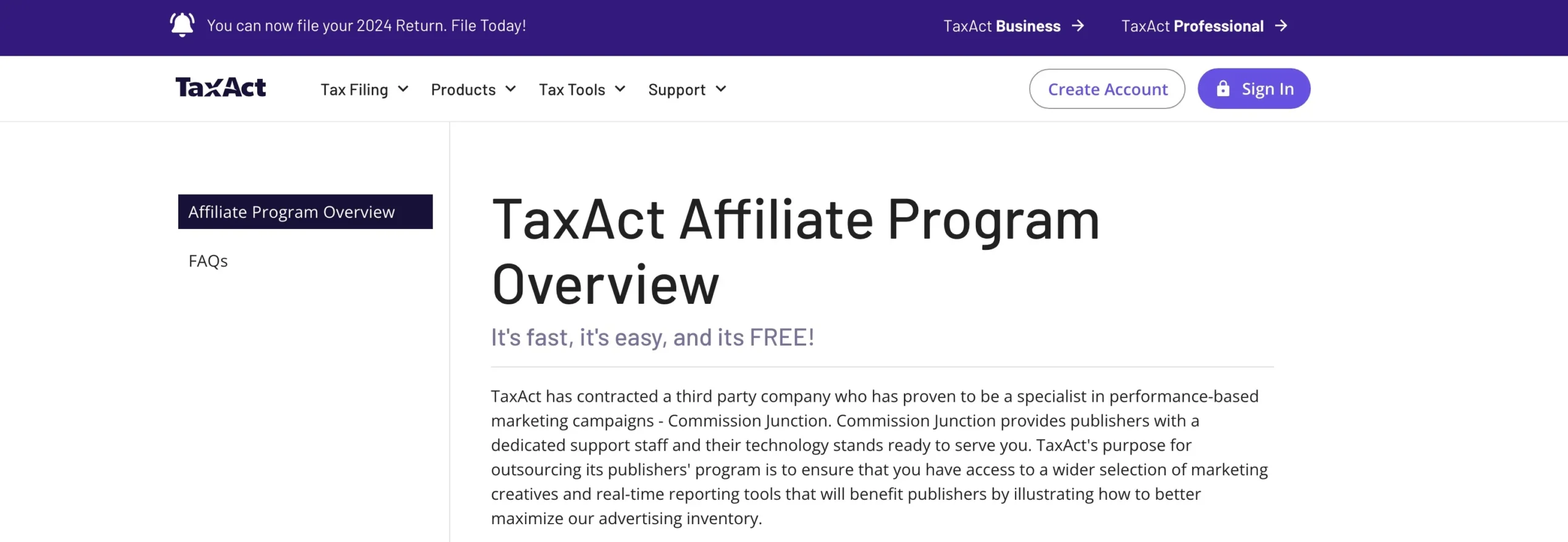 TaxAct Affiliate Program