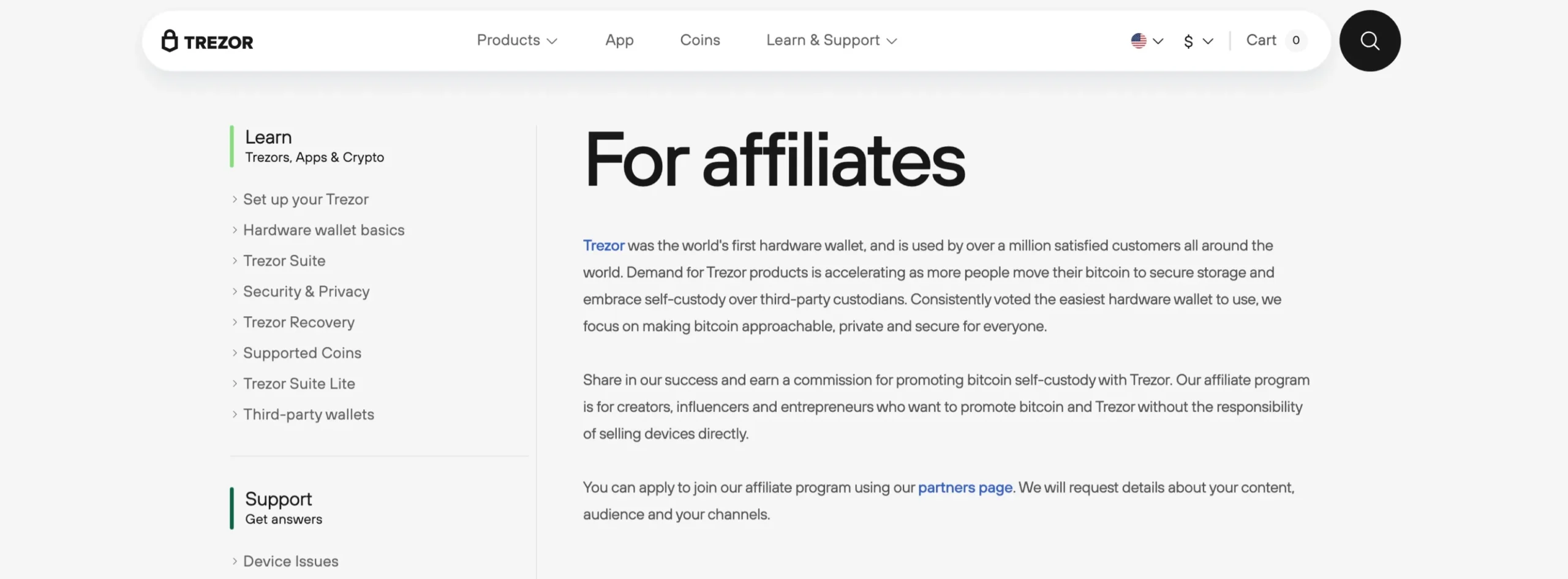 Trezor Affiliate Program 