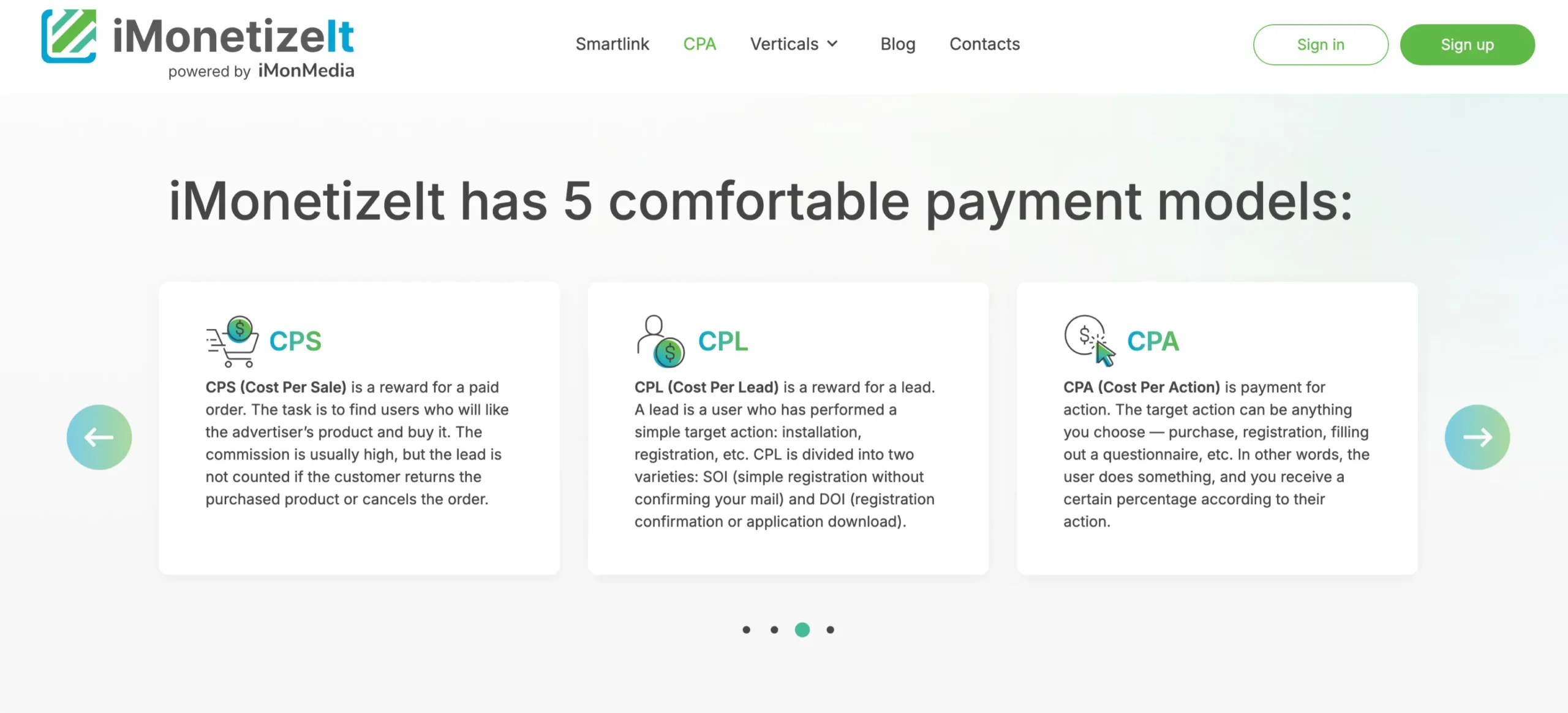 iMonetizeIt Supported Payment Methods