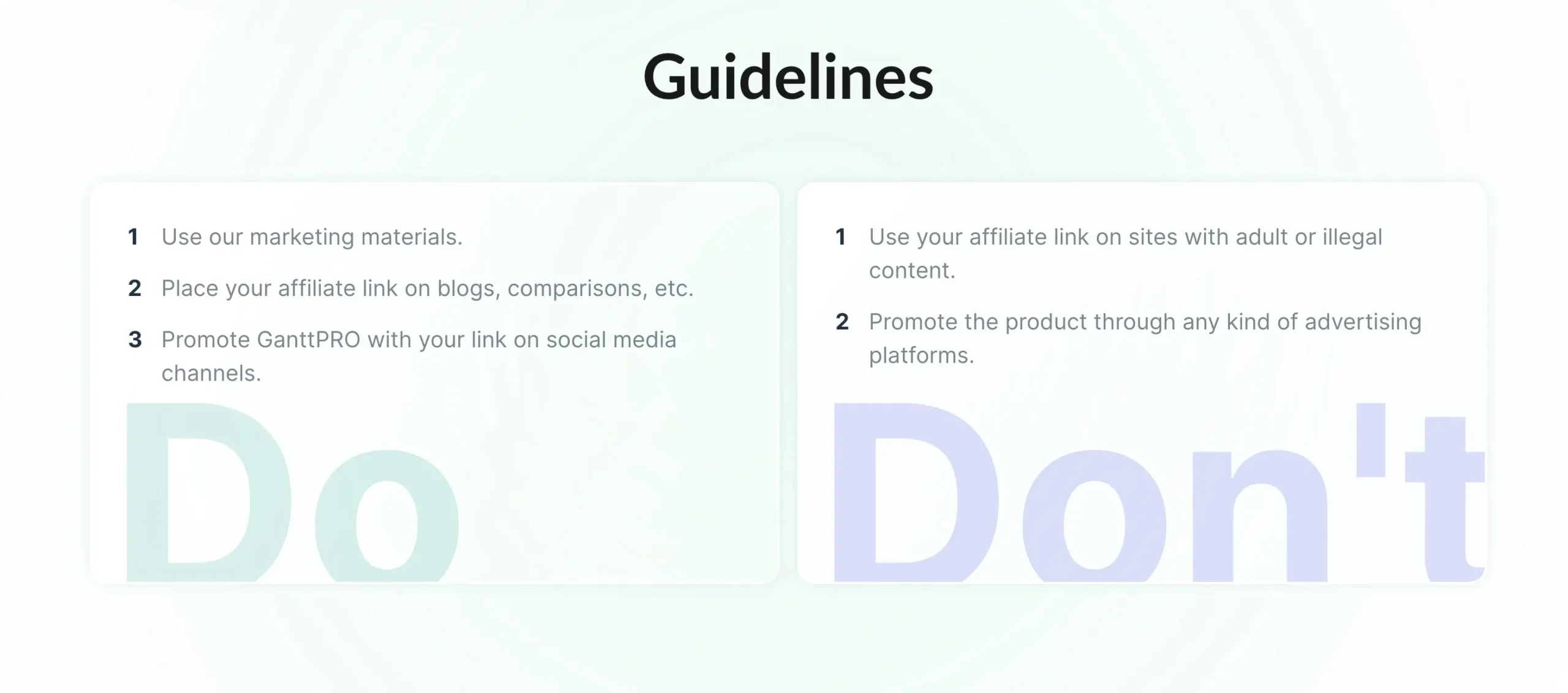 Guidelines for GanttPRO Affiliate Program
