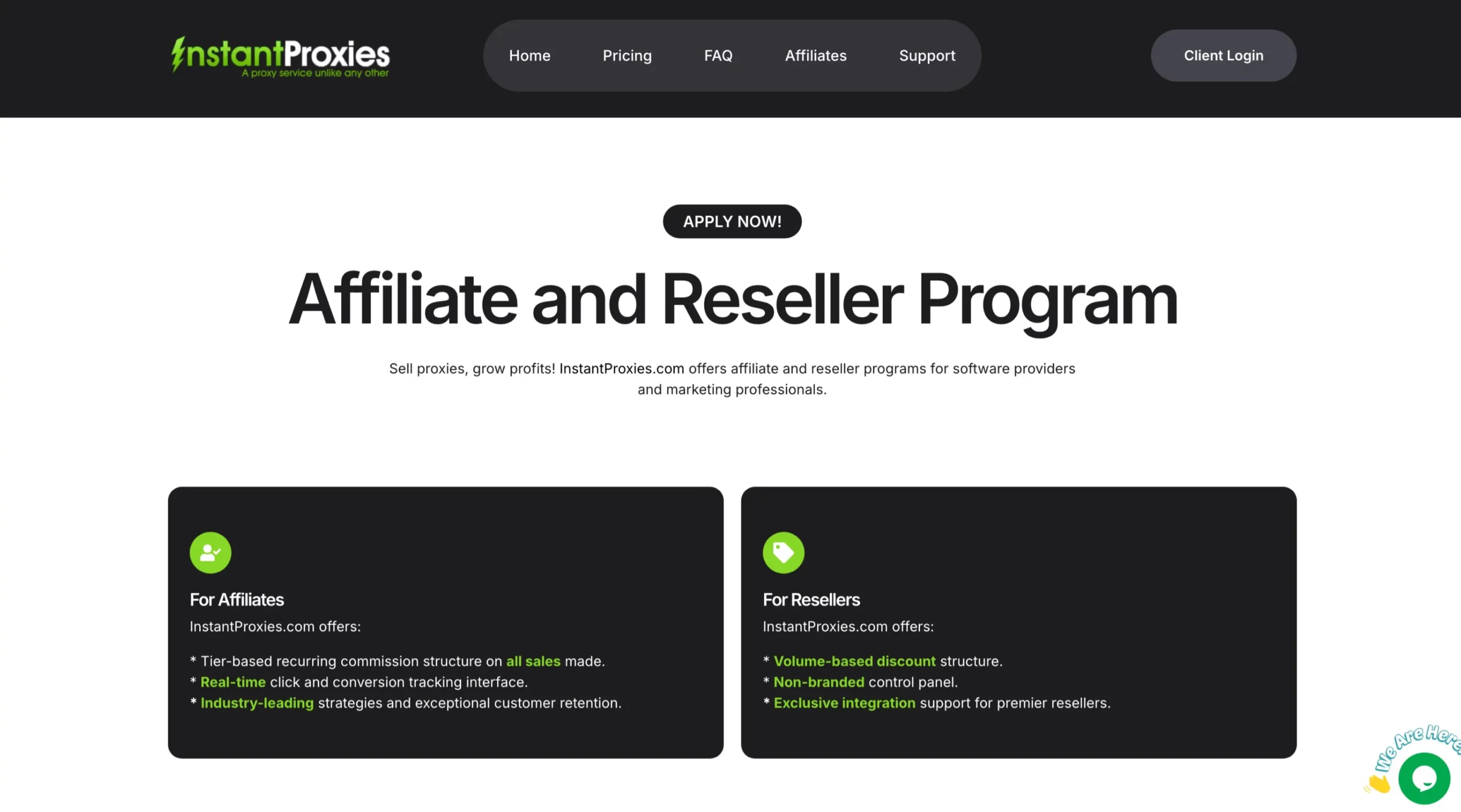 InstantProxies Affiliate Program