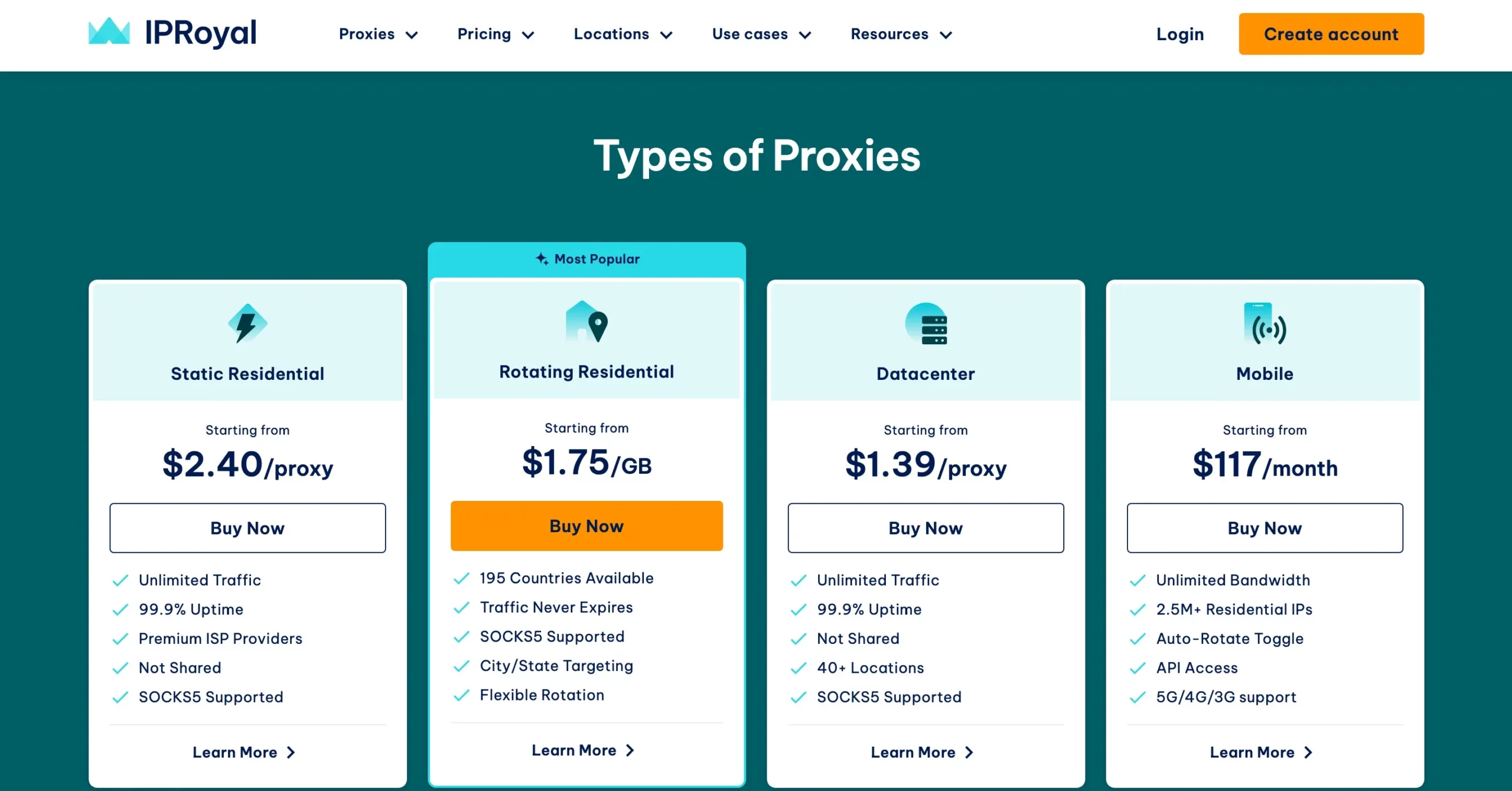 IPRoyal Proxy Pricing Plans