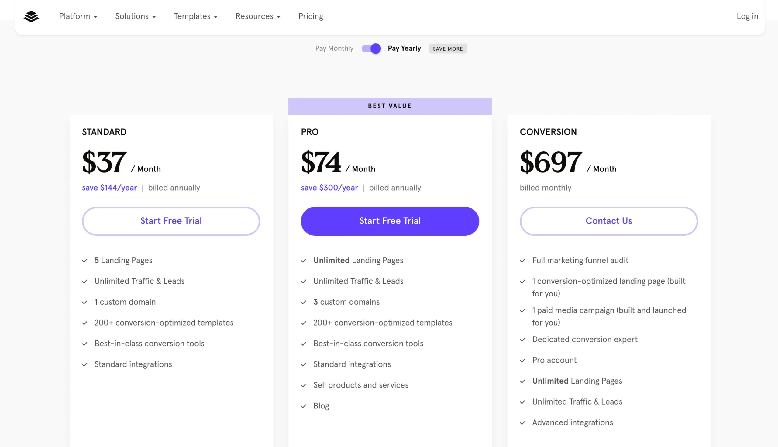 Leadpages- Pricing Options