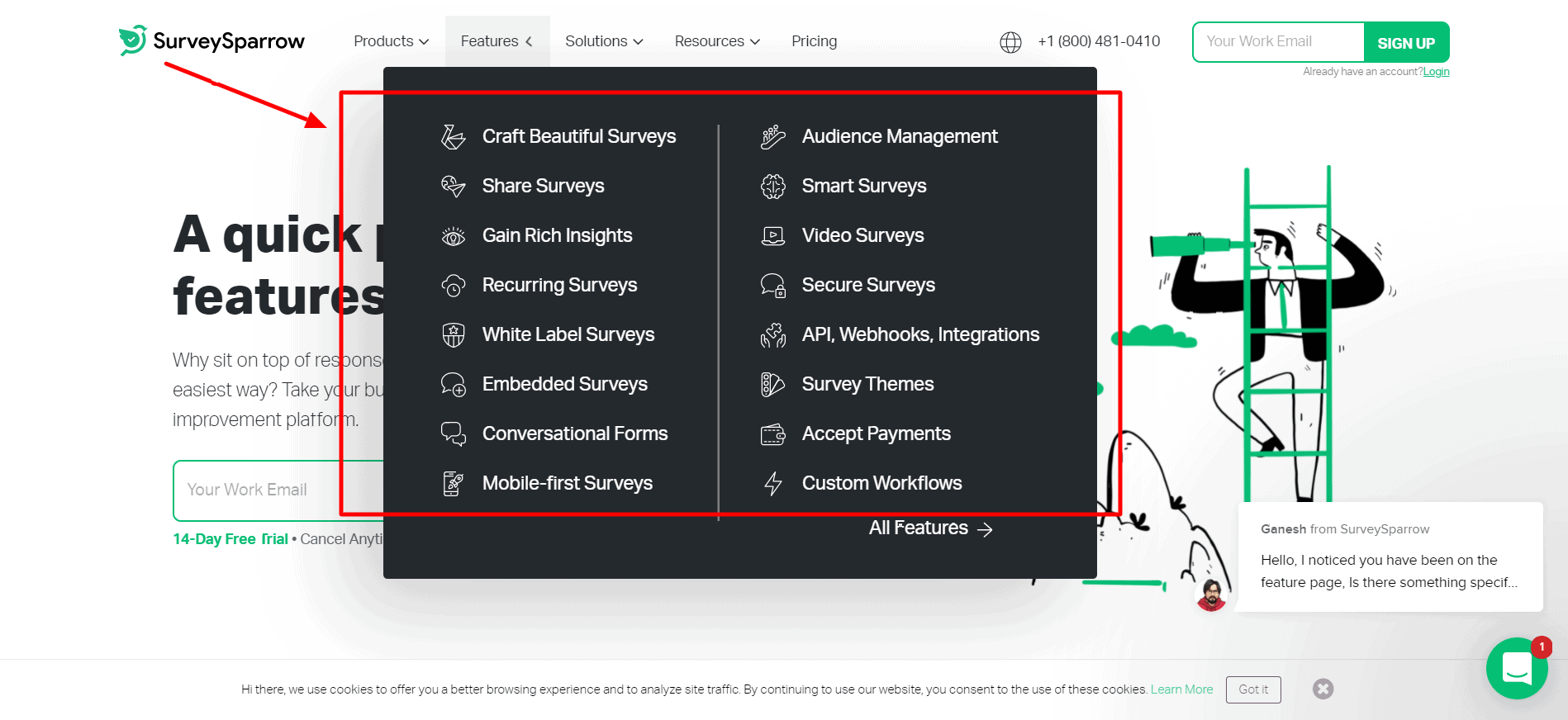 SurveySparrow promo code- Features