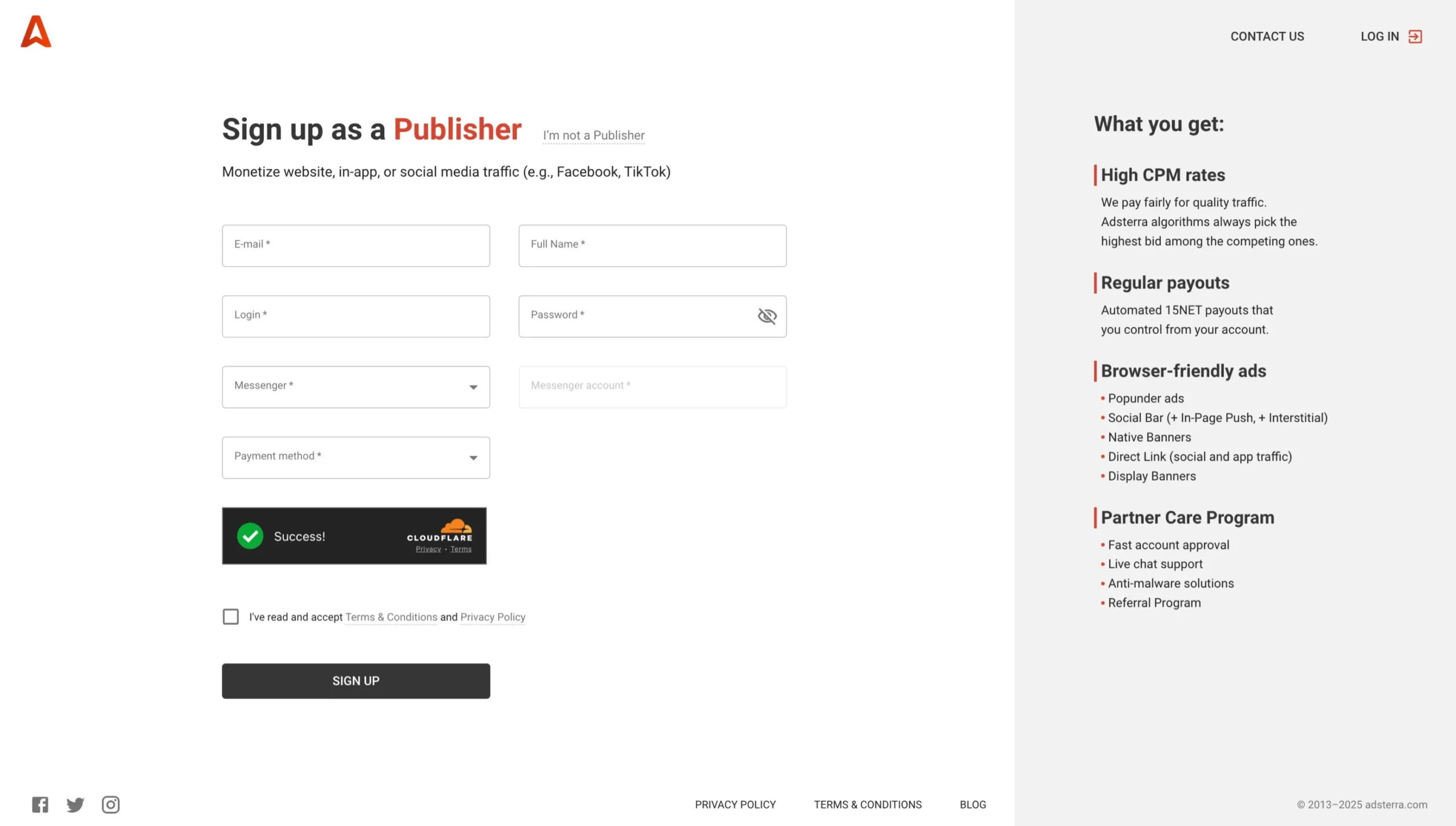 Direct Link Ads - Access Your Publisher account